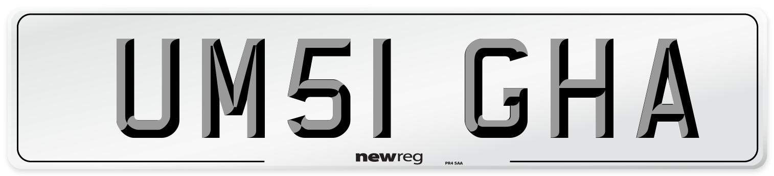 UM51 GHA Number Plate from New Reg